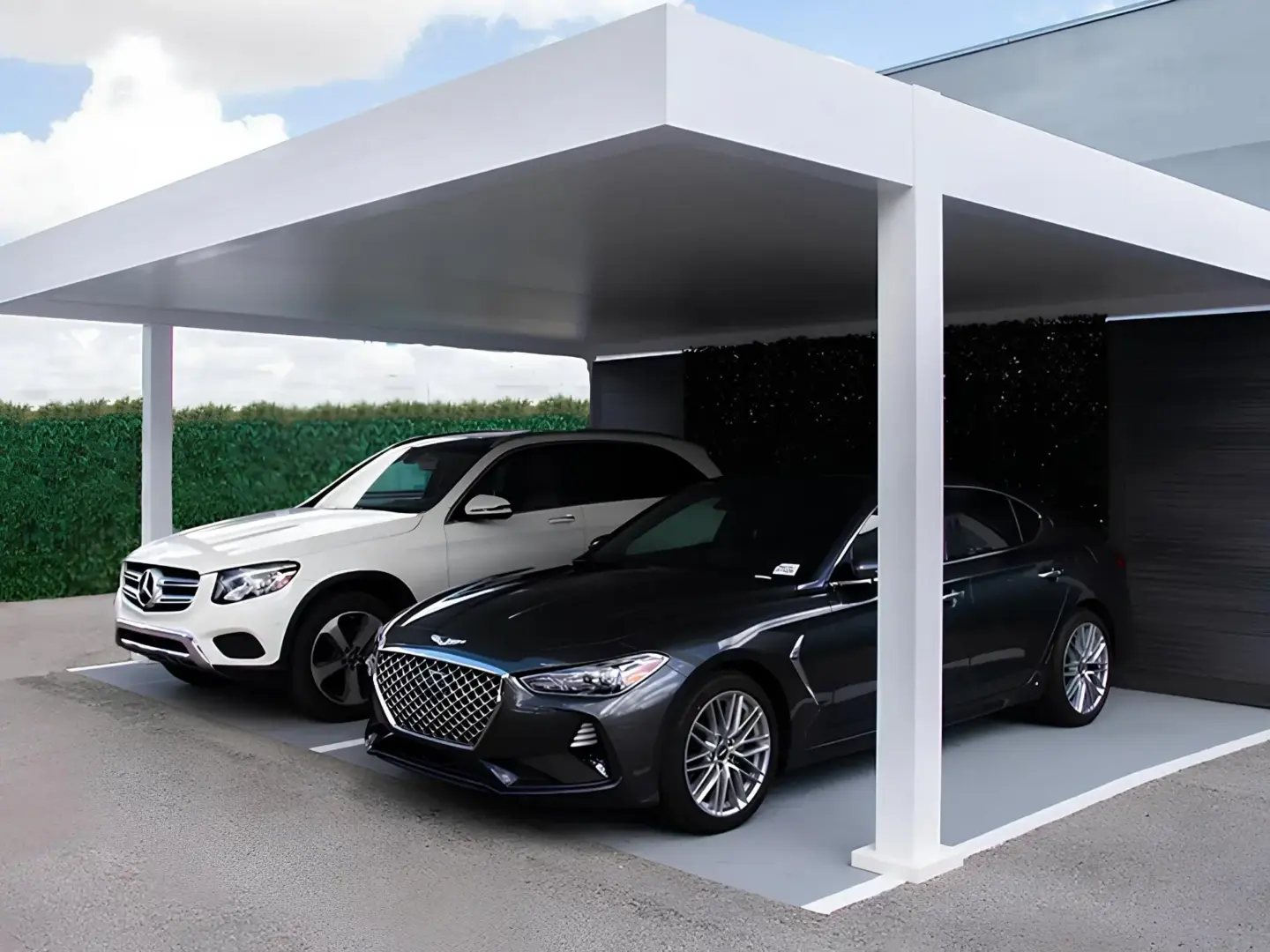 azenco-white-carport-2-luxury-cars