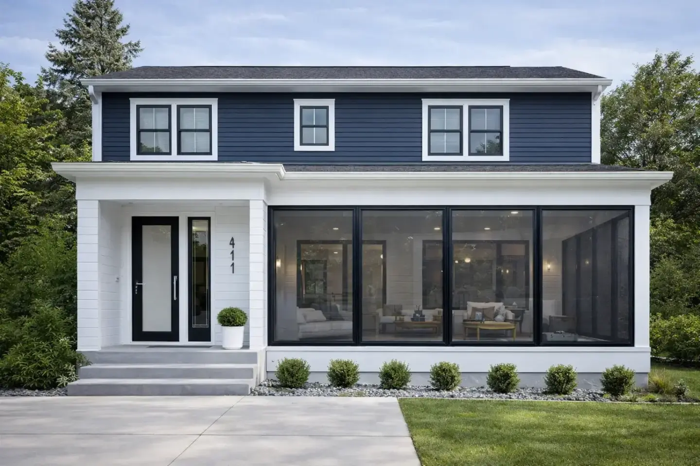 Sk Porch Enclosure in a modern home stock photo
