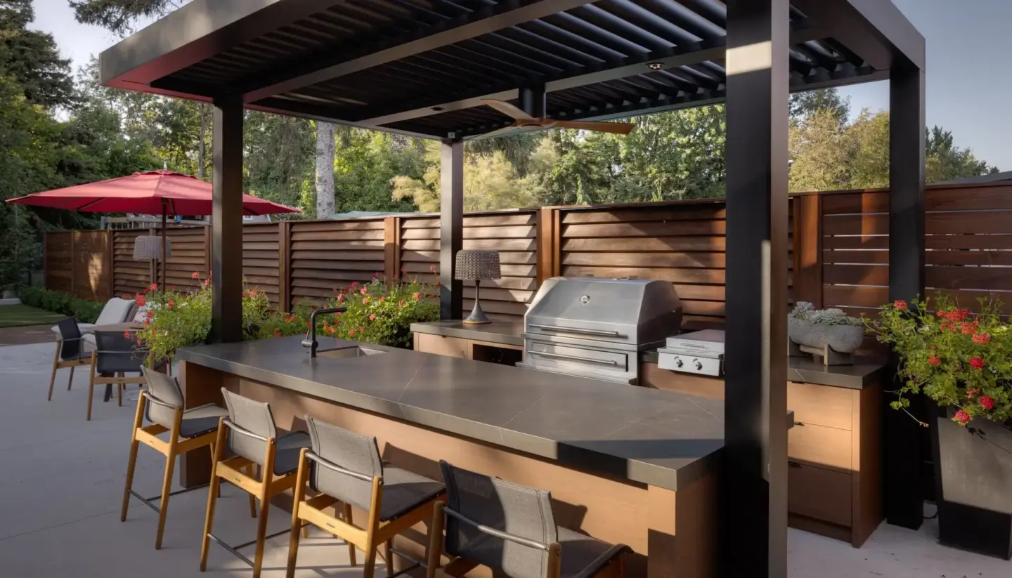 Sk stx outdoor kitchen pergola entertaining space