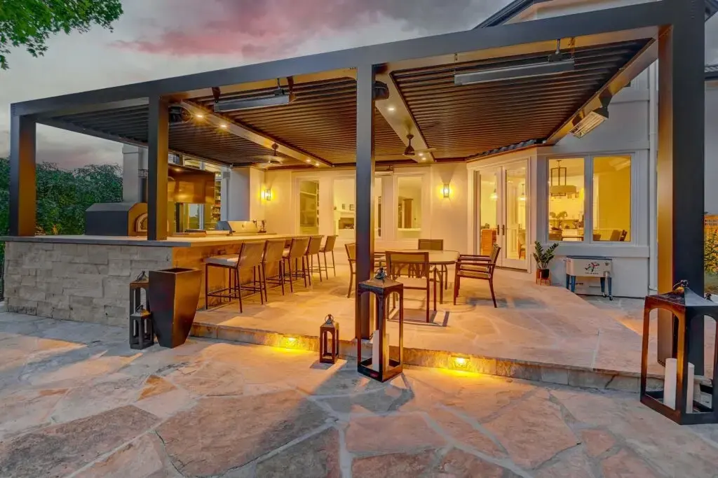 yellow-lights-on-roof-louvered-pergola-on-patio-area-project